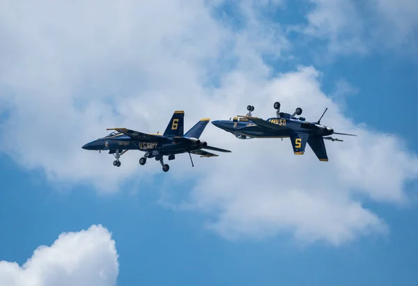 Montgomery Usa Juni 2023 Navy 18Es Blue Angels Skvadronen Prestanda Stockfoto