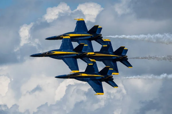 Montgomery Usa Czerwca 2023 Dywizjon Navy 18Es Blue Angels Nowojorskich Obrazy Stockowe bez tantiem
