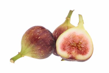 Beyaz arka plan üzerinde izole mor taze incir meyve