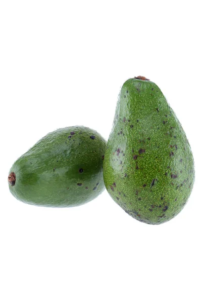 Verse Groene Avocado Een Witte Achtergrond — Stockfoto
