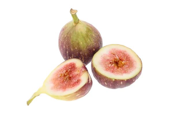 Fresh Purple Fig Fruits Isolated White Background — Stock Photo, Image