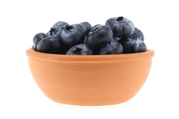 Blueberries Bowl Isolated Isolated White Background — Stock Photo, Image
