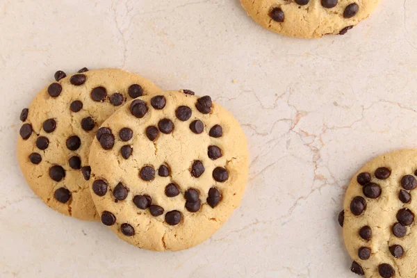 Chocolate Chips Cookies Flat Lay — Stock Photo, Image