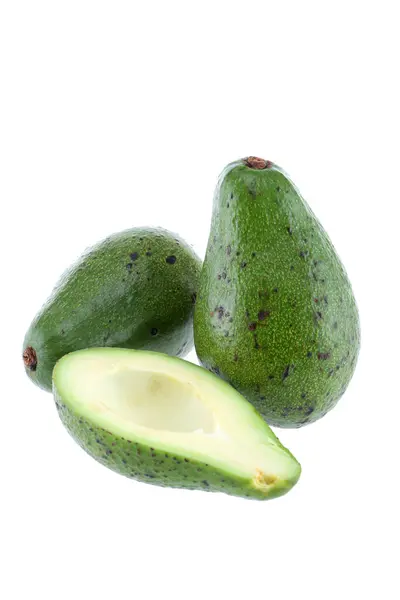 Fresh Green Avocados White Background — Stock Photo, Image