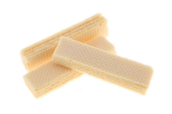 Wafers Sticks Vanilla Cream Izolowane Białym Tle — Zdjęcie stockowe