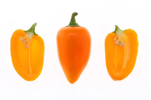 Sweet Mini Peppers White Background — Stock Photo, Image
