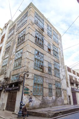  Suudi Arabistan 'ın Jeddah şehrinde 16 Şubat 2019 Eski şehir Jeddah Suudi Arabistan' da Tarihi Jeddah olarak bilinir. Jeddah Balad Suudi Arabistan 'da sokak manzarası 