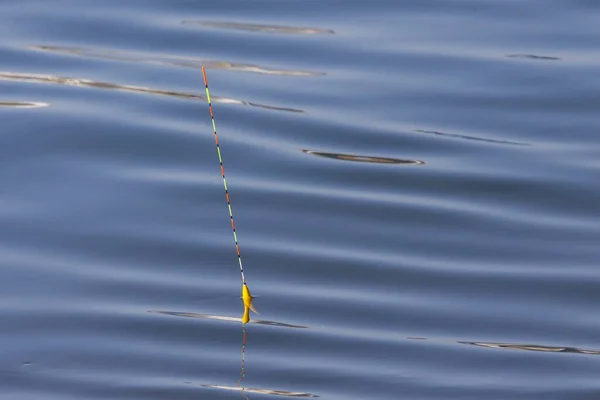 Piękny Pływak Rybacki Jest Jeziorze Czeka Bite Ryb — Zdjęcie stockowe
