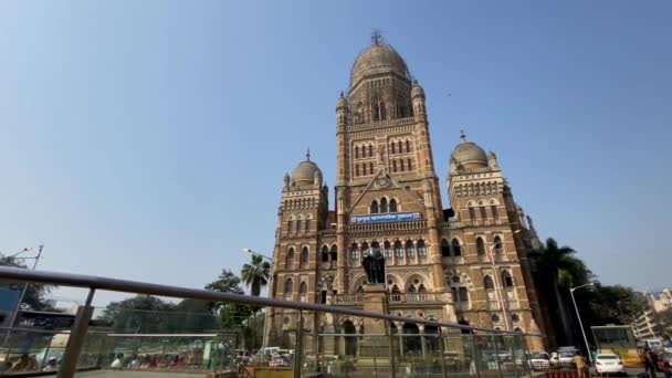 Pemandangan Luar Gedung Perusahaan Munisipal Brihanmumbai Bmc Mumbai India Sekitar — Stok Video