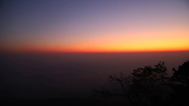 Schöner Sonnenaufgang Über Dem Gebirge Wolfraeshwar Berg Maharashtra Indien — Stockvideo