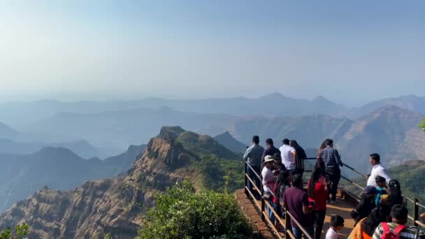 Mahabaleshwar Indie Lutego 2022 Panoramiczny Widok Punktu Arthur Seat Górach — Wideo stockowe