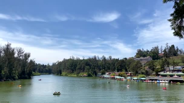 Lago Ooty Tamilnadu Dos Lugares Mais Bonitos Índia Paisagem Ooty — Vídeo de Stock