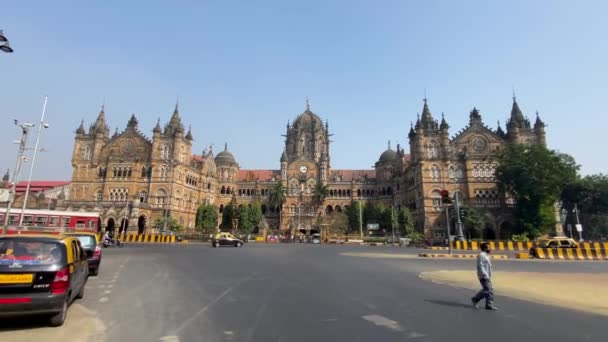 Mumbai Maharashtra India Dicembre 2019 Chhatrapati Shivaji Terminus Victoria Terminus — Video Stock