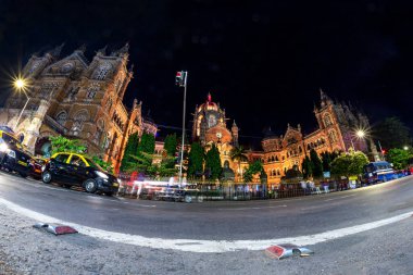 Chhatrapati Shivaji Terminus, eski adıyla Victoria Terminus, Mumbai, Hindistan UNESCO Dünya Mirası Bölgesi.