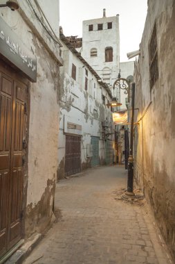  Suudi Arabistan 'ın Jeddah şehrinde 16 Şubat 2019 Eski şehir Jeddah Suudi Arabistan' da Tarihi Jeddah olarak bilinir. Jeddah Balad Suudi Arabistan 'da sokak manzarası 
