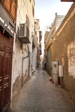  Suudi Arabistan 'ın Jeddah şehrinde 16 Şubat 2019 Eski şehir Jeddah Suudi Arabistan' da Tarihi Jeddah olarak bilinir. Jeddah Balad Suudi Arabistan 'da sokak manzarası 