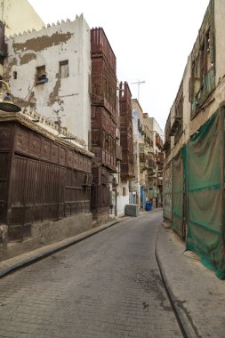  Suudi Arabistan 'ın Jeddah şehrinde 16 Şubat 2019 Eski şehir Jeddah Suudi Arabistan' da Tarihi Jeddah olarak bilinir. Jeddah Balad Suudi Arabistan 'da sokak manzarası 