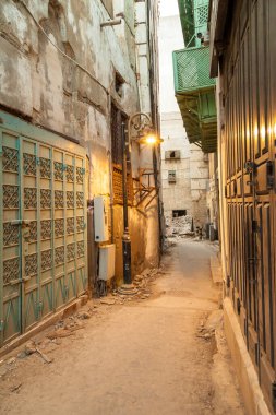  Suudi Arabistan 'ın Jeddah şehrinde 16 Şubat 2019 Eski şehir Jeddah Suudi Arabistan' da Tarihi Jeddah olarak bilinir. Jeddah Balad Suudi Arabistan 'da sokak manzarası 