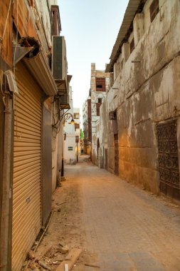  Suudi Arabistan 'ın Jeddah şehrinde 16 Şubat 2019 Eski şehir Jeddah Suudi Arabistan' da Tarihi Jeddah olarak bilinir. Jeddah Balad Suudi Arabistan 'da sokak manzarası 