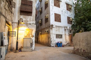  Suudi Arabistan 'ın Jeddah şehrinde 16 Şubat 2019 Eski şehir Jeddah Suudi Arabistan' da Tarihi Jeddah olarak bilinir. Jeddah Balad Suudi Arabistan 'da sokak manzarası 