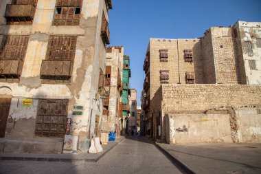  Suudi Arabistan 'ın Jeddah şehrinde 16 Şubat 2019 Eski şehir Jeddah Suudi Arabistan' da Tarihi Jeddah olarak bilinir. Jeddah Balad Suudi Arabistan 'da sokak manzarası 