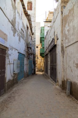  Suudi Arabistan 'ın Jeddah şehrinde 16 Şubat 2019 Eski şehir Jeddah Suudi Arabistan' da Tarihi Jeddah olarak bilinir. Jeddah Balad Suudi Arabistan 'da sokak manzarası 