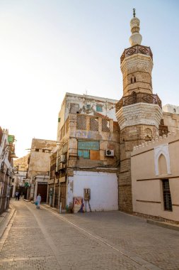 Suudi Arabistan 'ın Jeddah şehrinde tarihi Jeddah olarak bilinir. UNESCO 'nun dünya mirası tarihi köyü Al Balad' daki antik bina.