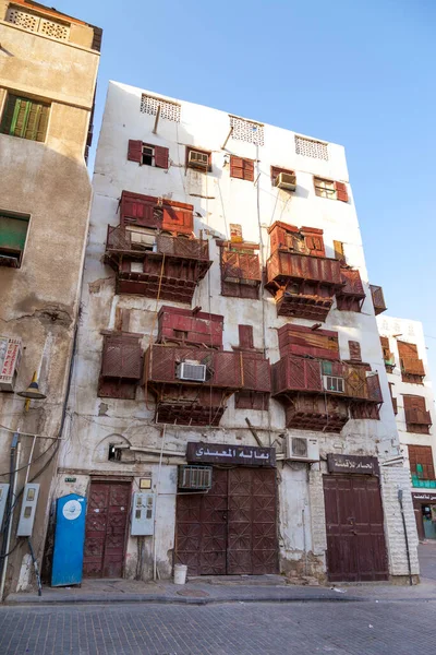 stock image Old city in Jeddah, Saudi Arabia known as Historical Jeddah. Ancient building in UNESCO world heritage historical village Al Balad.