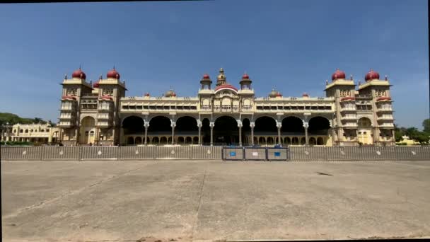 Palacio Mysore Rodeado Por Jardín Mysore — Vídeos de Stock