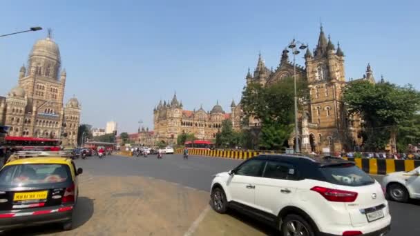 Мумбаи Махараштра Индия Декабря 2019 Года Чхатрапати Шиваджи Терминус Ранее — стоковое видео