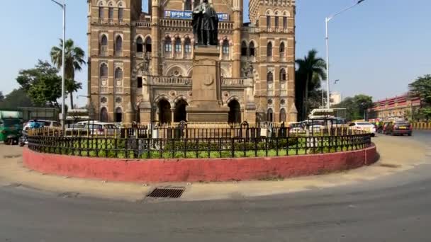 Exterior View Brihanmumbai Municipal Corporation Building Bmc Mumbai India Circa — Stock Video