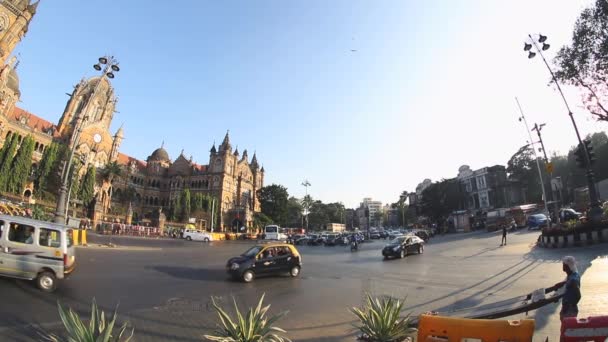 Mumbai Maharashtra Índia Dezembro 2019 Chhatrapati Shivaji Terminus Formerly Victoria — Vídeo de Stock