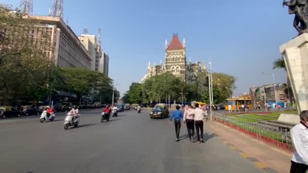 Mumbai Maharashtra Índia Janeiro 2022 Hutatma Chowk Praça Mártir Flora — Vídeo de Stock