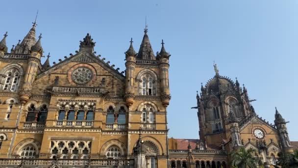Mumbai Maharashtra India Diciembre 2019 Chhatrapati Shivaji Terminus Anteriormente Victoria — Vídeos de Stock