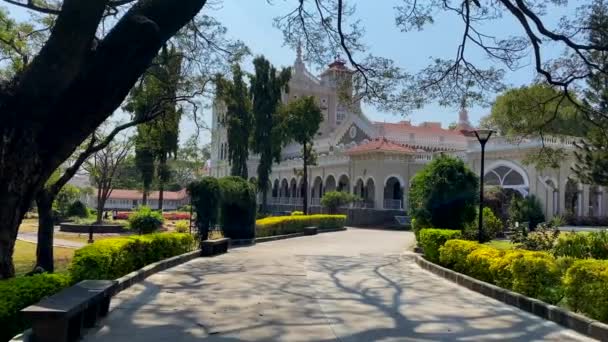 마하라슈트라 2022년 17일 인도의 아가칸 아르칸 궁전은 1892년 모하메드 아르칸 — 비디오