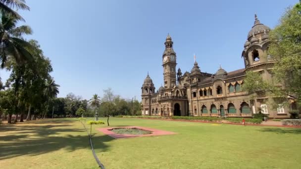 Populärt Palats Kolhapur Stad Nya Palatset Forntida Palats Konstruerat Svart — Stockvideo