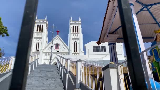 Ooty Tamil Nadu India Marzo 2022 Exterior Catedral Del Sagrado — Vídeos de Stock