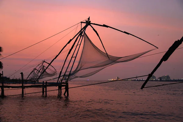 Chinese Fishing Nets in Cochin Harbor, Kerala Picnic Spots, Kerala