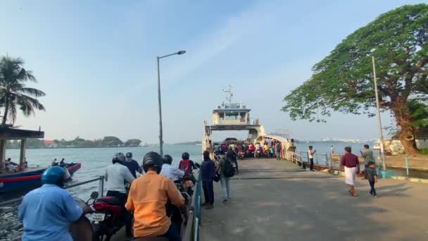 Forte Kochi Kerala Cochin Índia Março 2022 Vista Barco Balsa — Vídeo de Stock