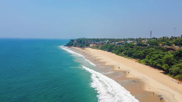 Einer Der Schönsten Strände Indiens Varkala Beach Kerala Indien Luftaufnahme — Stockfoto