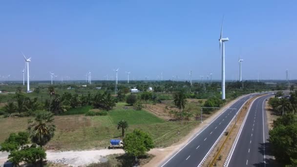 Turbina Eólica Eco Farm Producción Energía Renovable Para Mundo Ecológico — Vídeos de Stock