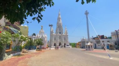 Kanyakumari, Tamil Nadu, Hindistan 10 Mart 2022 Katolik Kilisesi. Kanyakumari 'deki Lady Ransom Kilisesi, Tamil Nadu, Hindistan