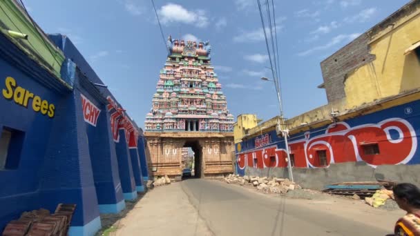 Tiruchirappalli Tamil Nadu India Marzo 2022 Rajagopuram Puerta Principal Templo — Vídeo de stock