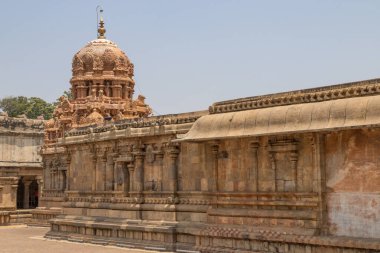 Brihadeeswara Tapınağı veya Thanjavur 'daki Büyük Tapınak, UNESCO Dünya Mirası Alanı Tamil Nadu Hindistan.