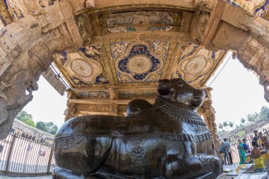 Thanjavur, Tamil Nadu Hindistan 14 Mart 2022 Thanjavur Tapınağı, UNESCO Dünya Mirası Alanı, Tamil Nadu, Hindistan.
