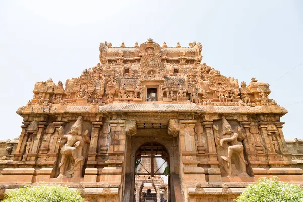 Brihadeeswara Tapınağı veya Thanjavur 'daki Büyük Tapınak, UNESCO Dünya Mirası Alanı Tamil Nadu Hindistan.