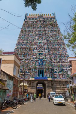 Kumbakonam, Tamil Nadu, Hindistan 15 Mart 2022 Sarangapani Tapınağı manzaralı, Kumbakonam, Tamil Nadu, Hindistan