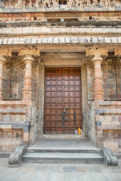 Old Wooden Door Airavatesvara Temple Darasuram Tamil Nadu India One — Stock Photo, Image