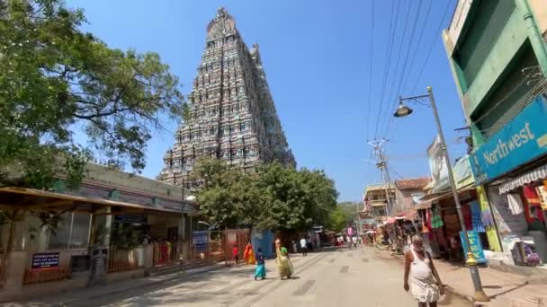 Madurai Tamil Nadu Hindistan Mart 2022 Meenakshi Sundareswarar Tapınağı Madurai — Stok video