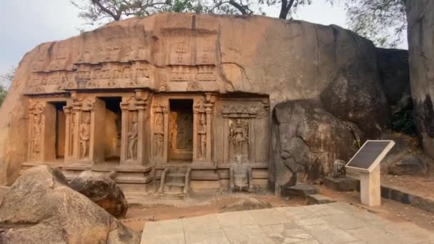 Mahabalipuram Tamil Nadu Inde Mars 2022 Mahishamardini Rock Cut Mandapa — Video